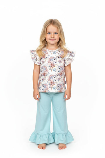 Koszulka unicorn dziewczęca niebieski Chrisma 3753-25326-35