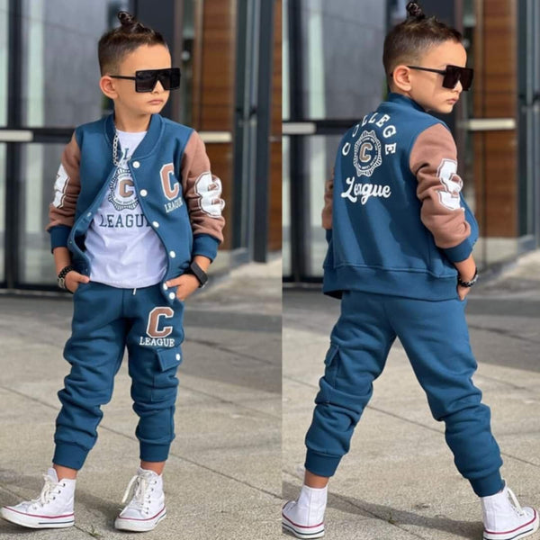 Dres 3 części Baseball chłopięcy niebieski Bam Bam 43085-7125-35