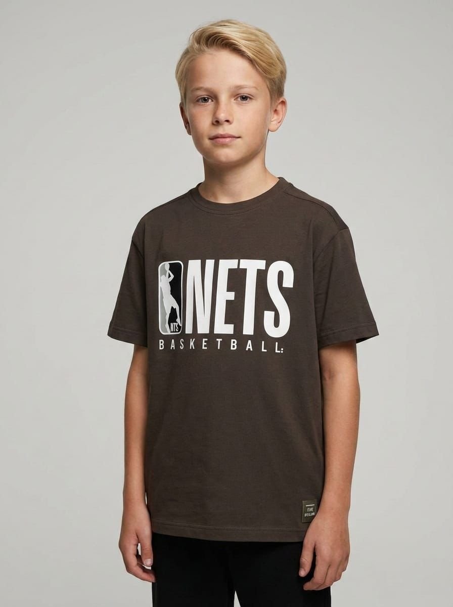 T-shirt Basketball chłopięca oliwka LMR 4080-21326