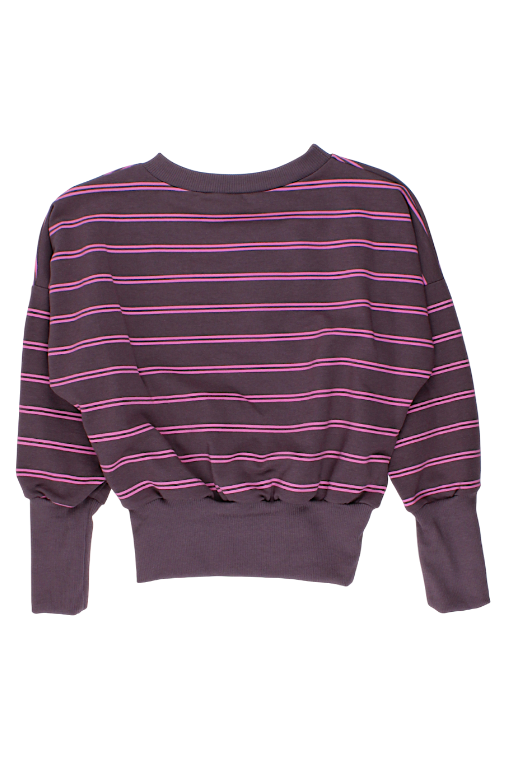 Bluza dziewczęca w paski brązowa Kreizik 4117-28825-4