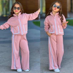 Dres lamówka dziewczęcy pudrowy róż Bam Bam 4240-31725