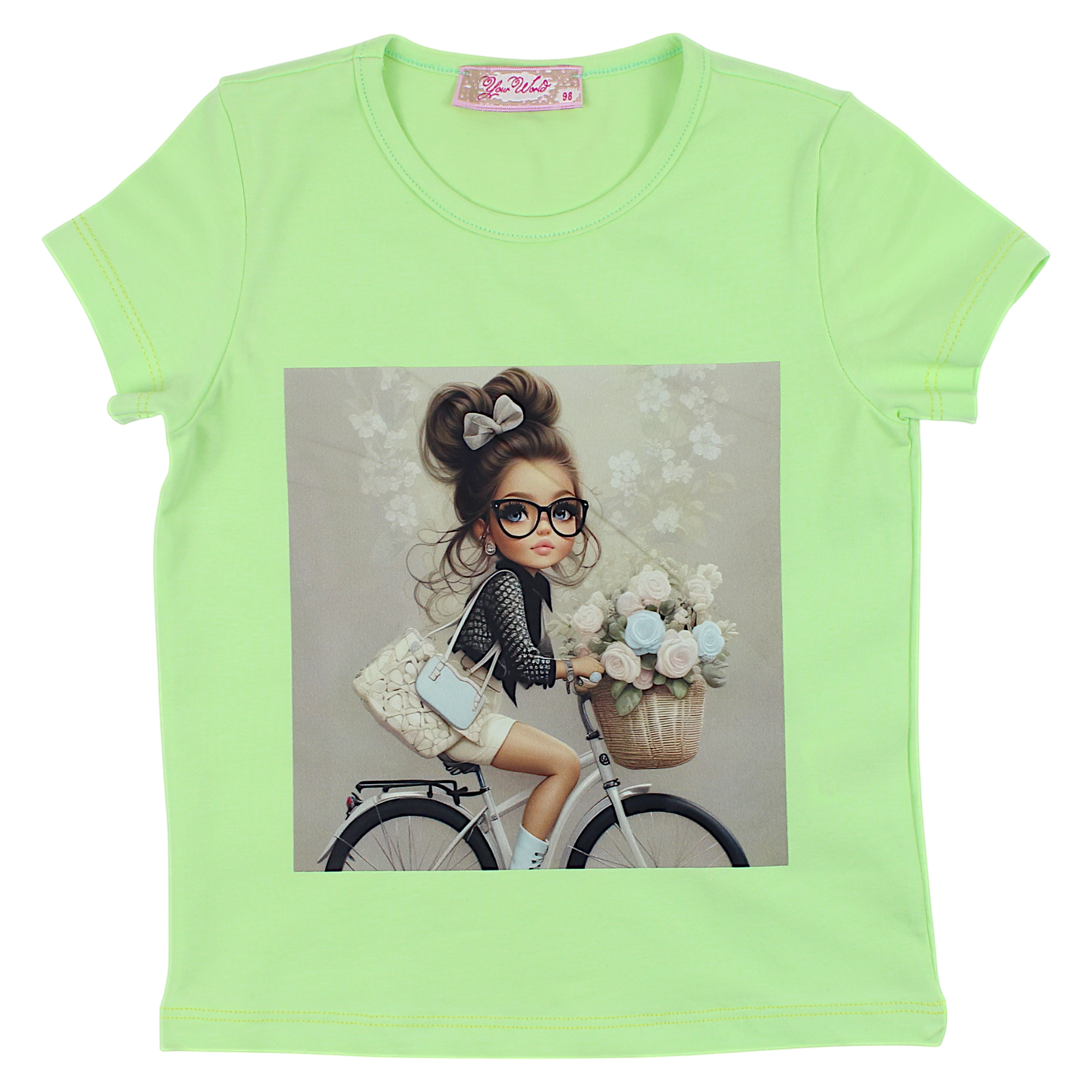 Bluzka rower dziewczęca limonka Your Word 4323-14425