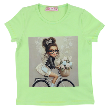 Bluzka rower dziewczęca limonka Your Word 4323-14425