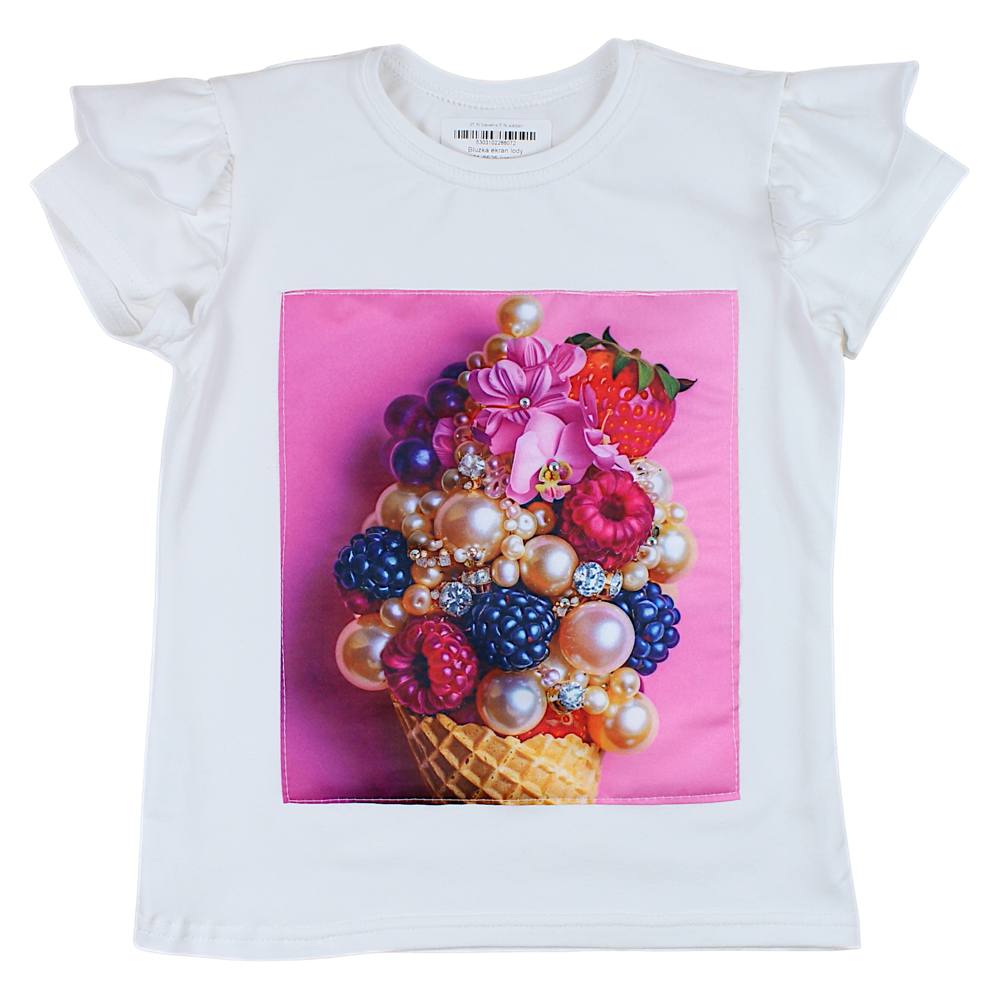 Bluzka ekran lody dziewczęca krem Guliwerkids 4351-6525-28