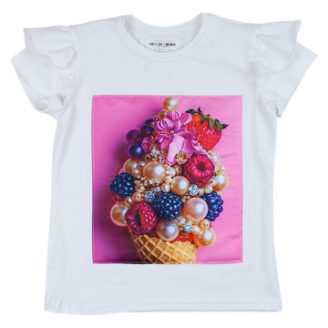 Bluzka ekran lody dziewczęca krem Guliwerkids 4351-6525-28
