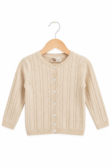 Sweter dziewczęcy jasny beż Babyone 466569-3926-61