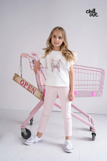 Bluzka skrzydła i serce dziewczęca krem Chillout 5125-13526-28