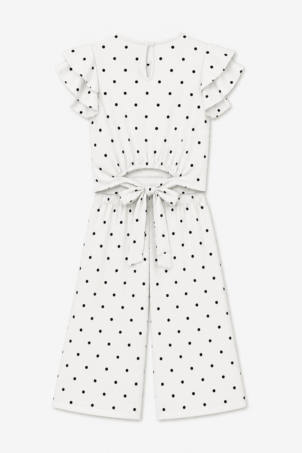 Komplet elegancki dziewczęcy krem w groszki Nando 5155-22426-28