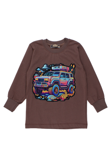 Bluzka auto jeep chłopięca czekolada Your Word 5410-20825