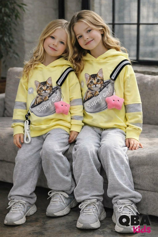 Bluza Super Cat dziewczęca żółta Qba Kids 3136-5226-50