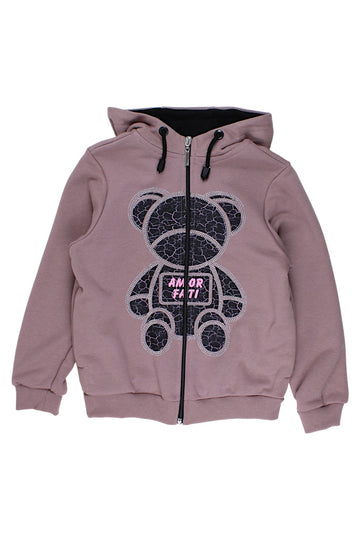 Bluza Miś w cyrkonie dziewczęca beż Guliwerkids 6261-26925-1