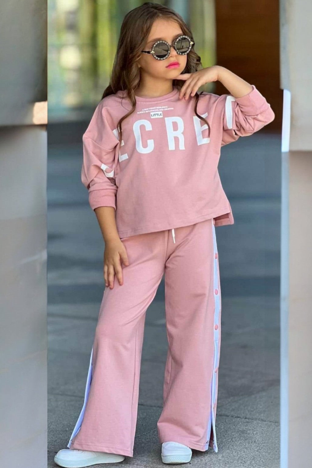 Komplet secret dziewczęcy pudrowy róż Bam Bam 6426-251125