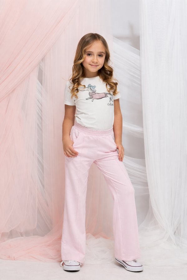 Spodnie dzwony dziewczęce różowe Chillaout 4169-20326-40