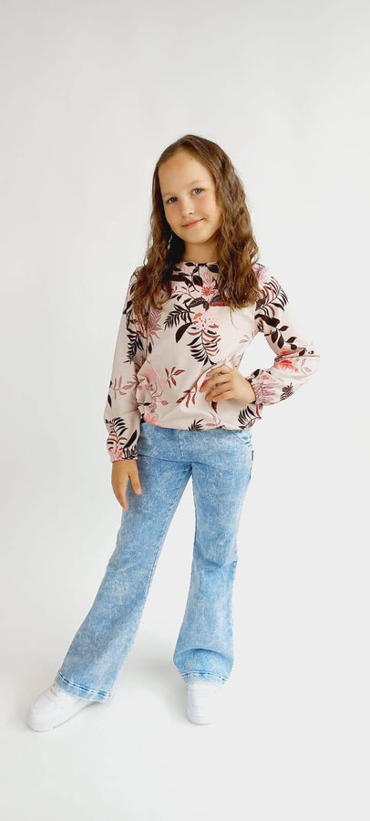 Spodnie jeans dzwony soft dziewczęce, kolor jeans, producent Bambola, numer produktu 6919-25826