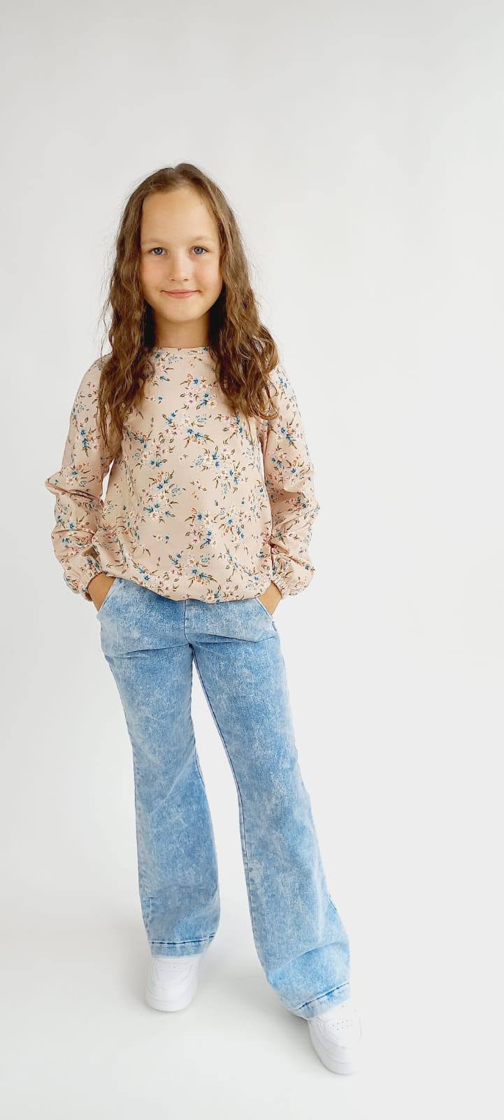 Spodnie jeans dzwony soft dziewczęce, kolor jeans, producent Bambola, numer produktu 6919-25826