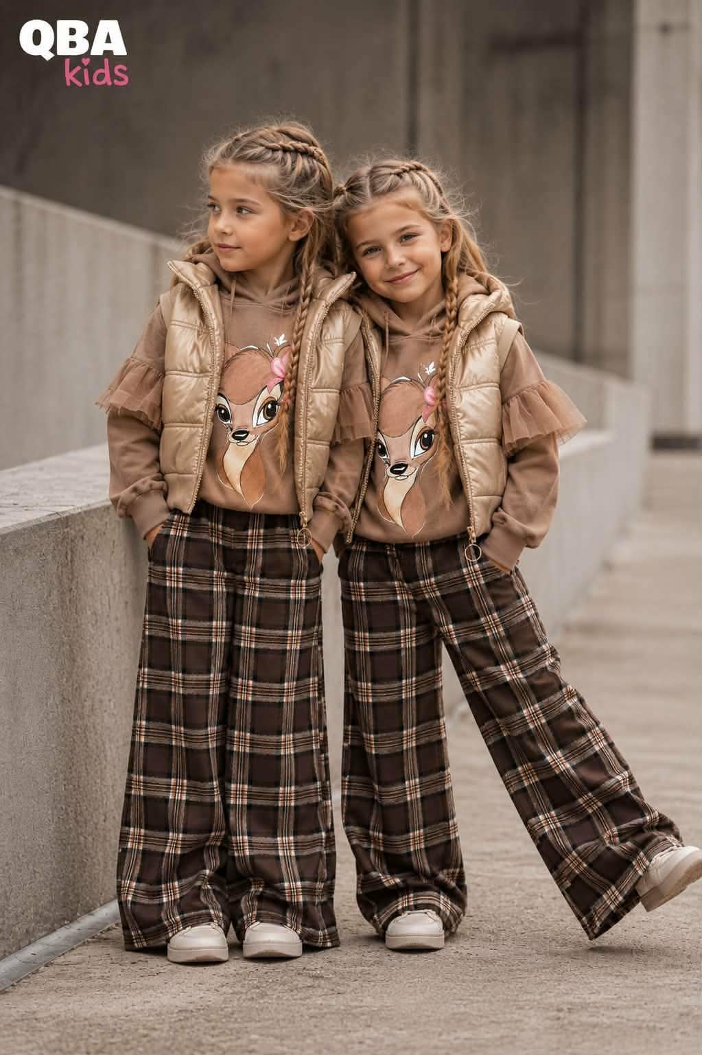 Bluza sarenka dziewczęca brązowa Qbakids 6944-25726