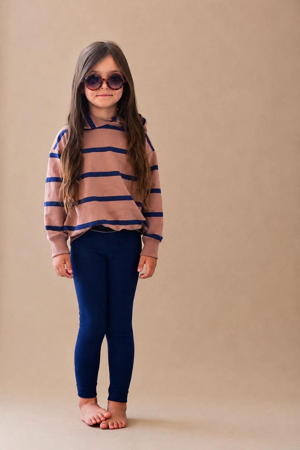 Bluza z kapturem paski dziewczęca brąz Igomil 7103-25826-4