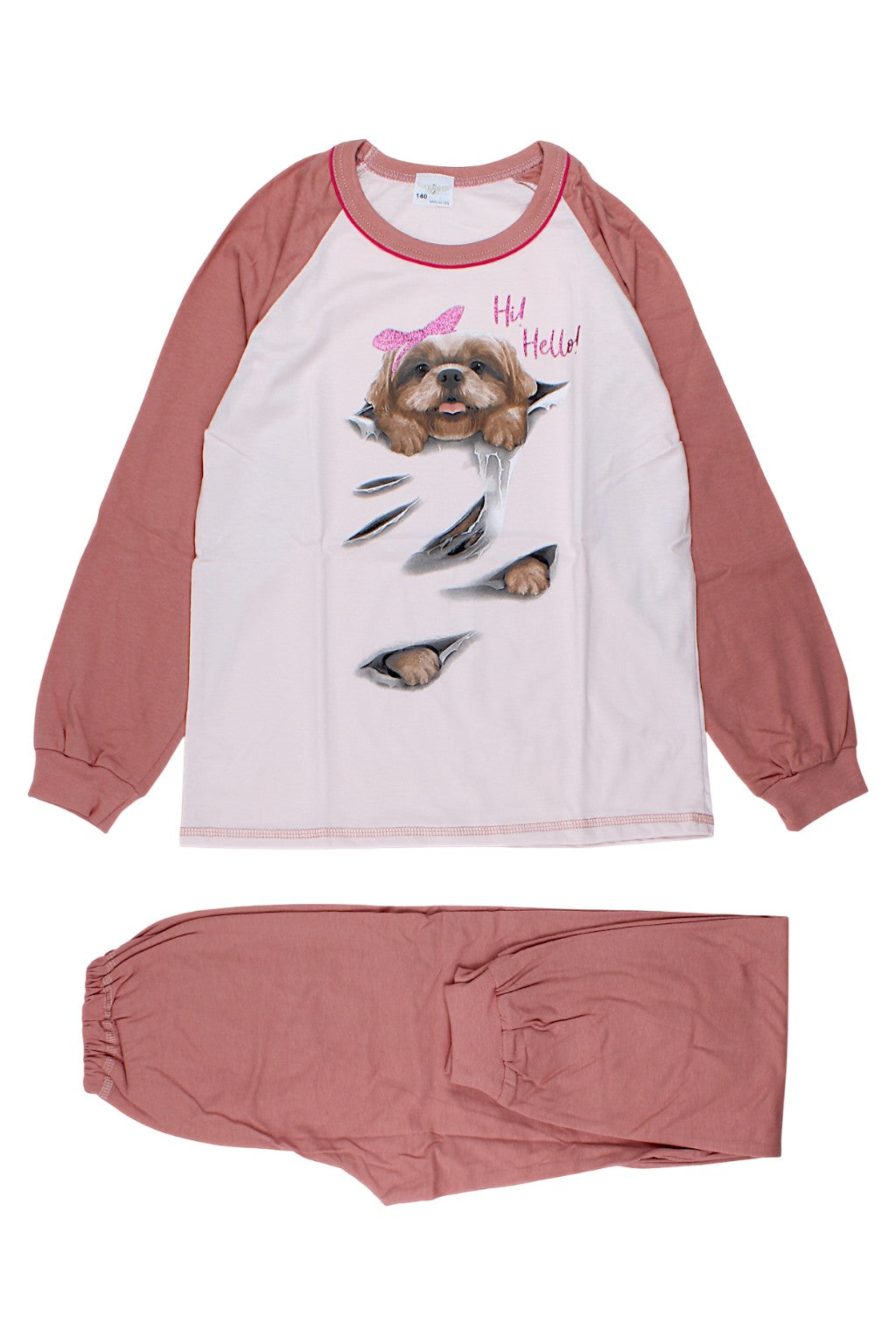 Piżamka dziewczęca brudny róż Sukces 8101-221025