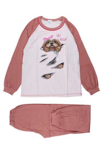 Piżamka dziewczęca brudny róż Sukces 8101-221025