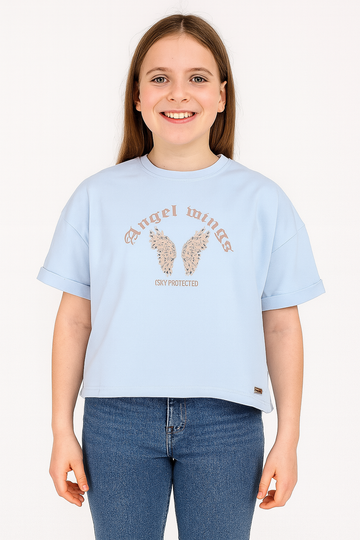 Bluzka skrzydła dziewczęca biały Laloca 9053-24625