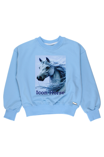 Bluza z koniem dziewczęca niebieska La loca 9087-28825