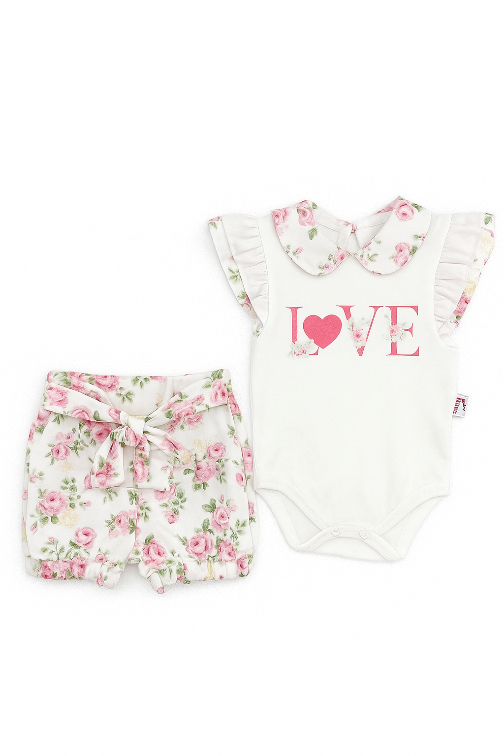 Komplet body i szorty dziewczęcy biały Murat Baby 9615-5625