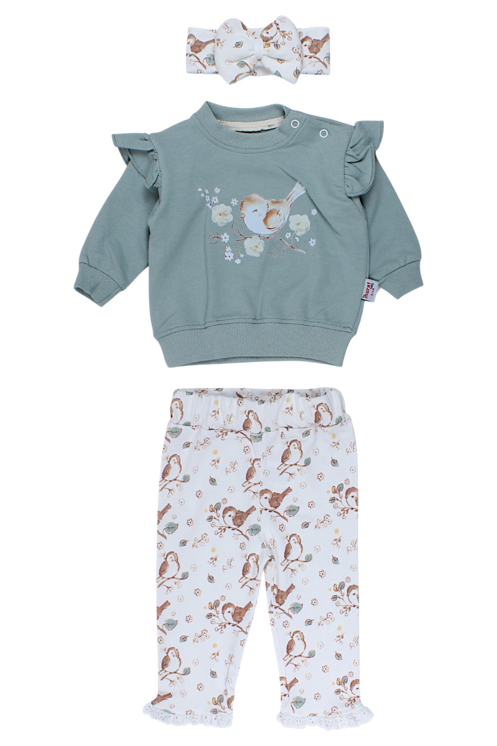 Komplet 3 części dziewczęcy szałwia Murat Baby 9675-31725