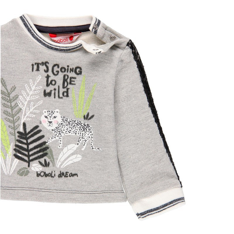 Bluza z cekinami dla dziewczynki Baby Boboli 211004-8034 kolor szary -  - #tag1# - #tag2# - #tag3# - #tag4#