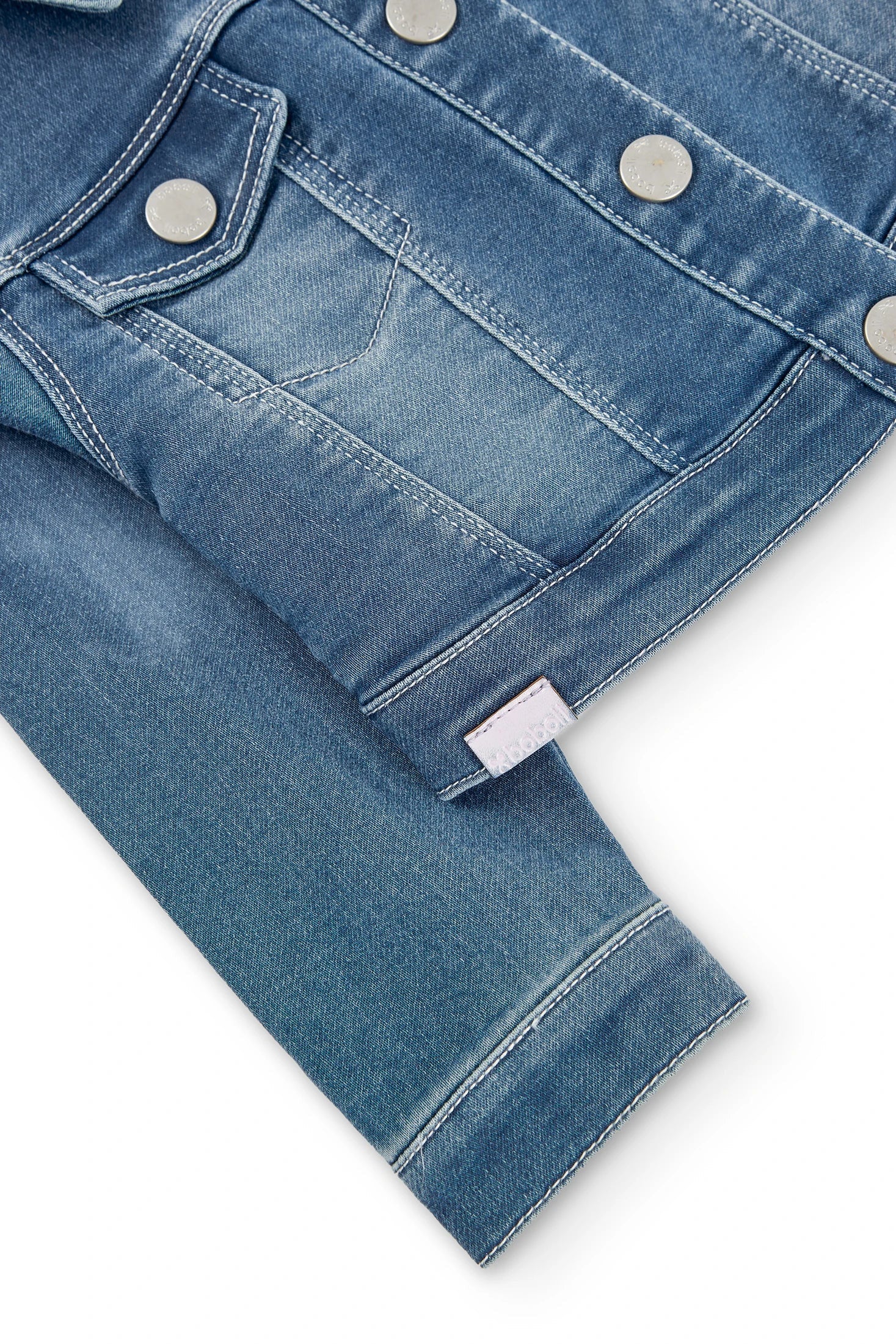 Boboli 216133-BLEACH Kurtka jeans dziewczynka kolor niebieski -  - #tag1# - #tag2# - #tag3# - #tag4#