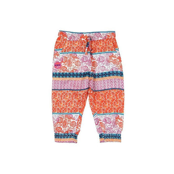 Boboli 235055-9795 Spodnie dla dziewczynki popelinowe we wzorki kolor pomarańcz -  - #tag1# - #tag2# - #tag3# - #tag4#