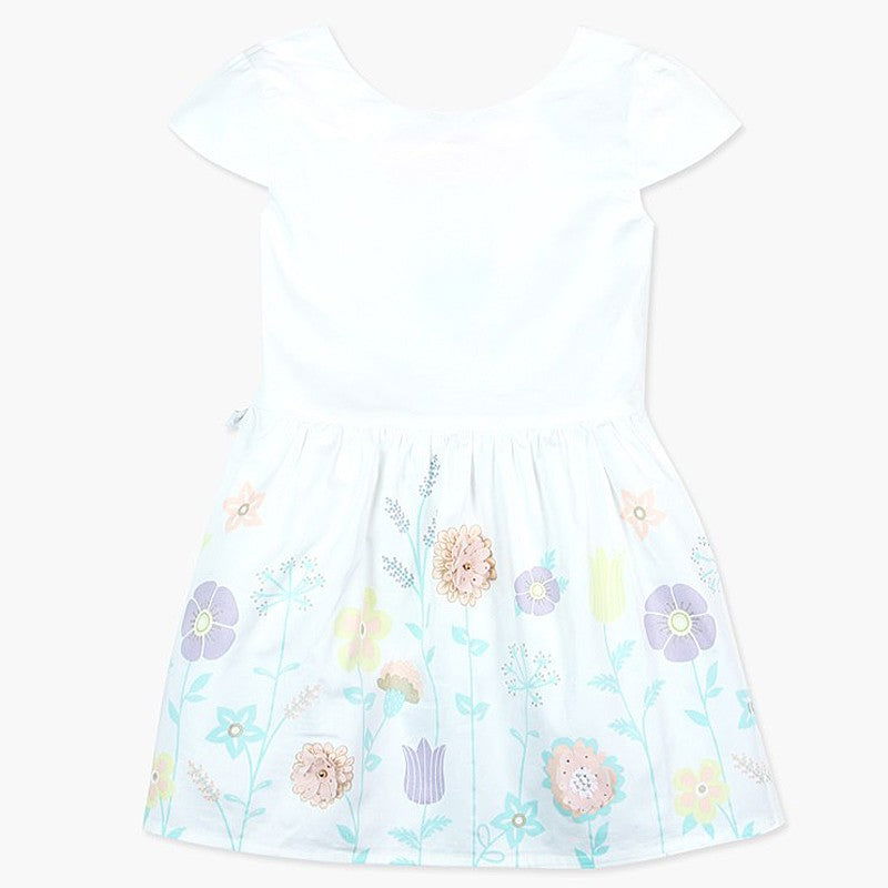 Boboli Satynowa sukienka dla dziewczynki biała 727219-1100 -  - #tag1# - #tag2# - #tag3# - #tag4#