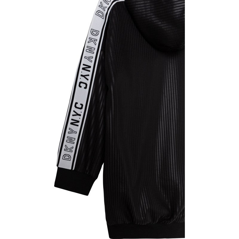DKNY D32802-09B Sukienka z kapturem dziewczęca kolor czarny -  - #tag1# - #tag2# - #tag3# - #tag4#