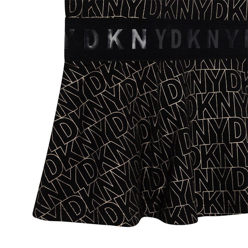 DKNY D32826-M15 Sukienka z nadrukiem dziewczęca kolor czarny -  - #tag1# - #tag2# - #tag3# - #tag4#