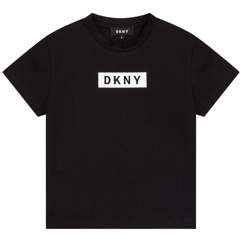 DKNY D35R93-09B Koszulka z krótkim rękawem dziewczęca kolor czarny -  - #tag1# - #tag2# - #tag3# - #tag4#