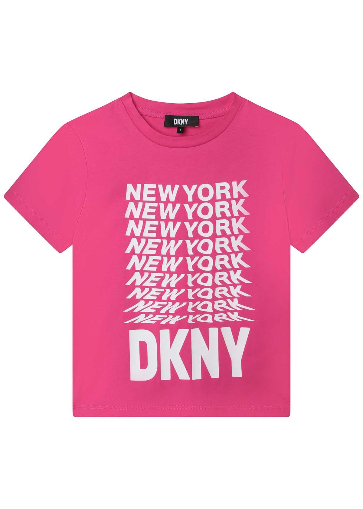 DKNY D35S76-483 T-shirt dziewczynka kolor malinowy -  - #tag1# - #tag2# - #tag3# - #tag4#