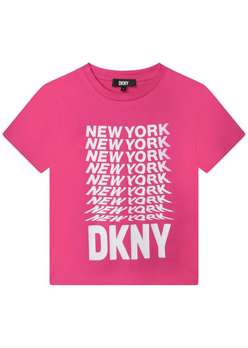 DKNY D35S76-483 T-shirt dziewczynka kolor malinowy -  - #tag1# - #tag2# - #tag3# - #tag4#