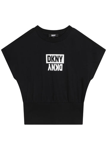 DKNY D35S81-09B Bluzka dziewczynka kolor czarny -  - #tag1# - #tag2# - #tag3# - #tag4#