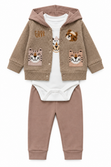 Komplet z body chłopiec beżowy Hopy kids 1060-30926-1