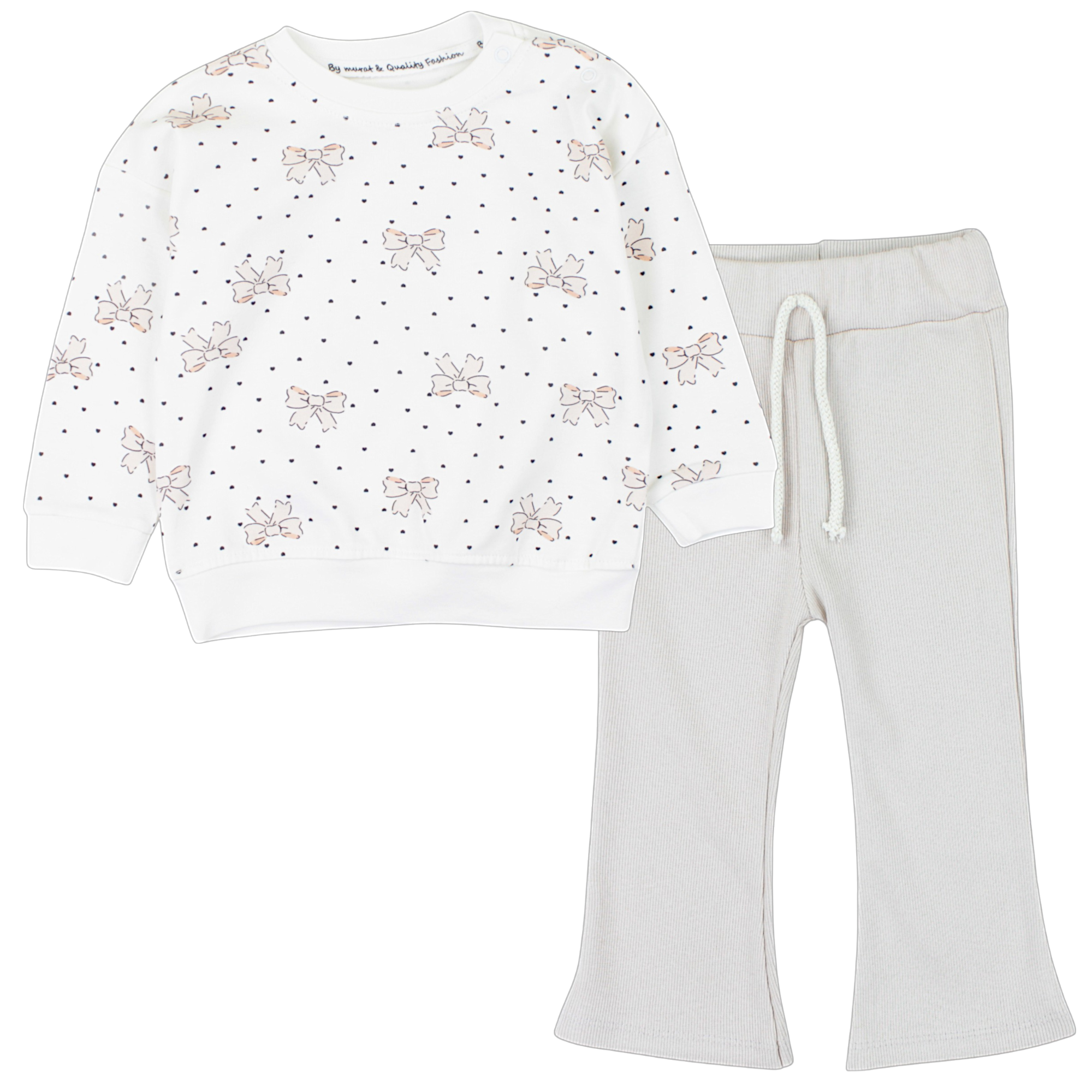 Girls' bell-bottom set beige Murat Baby 9193-22125-1