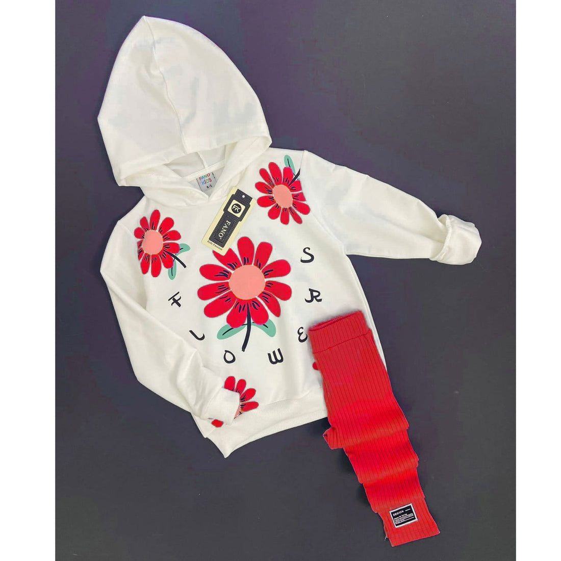 Komplet 2 części bluza getry Kwiaty dziewczęcy fuksja Fango Kids 60151-29824 GKMOD -  - #tag1# - #tag2# - #tag3# - #tag4#