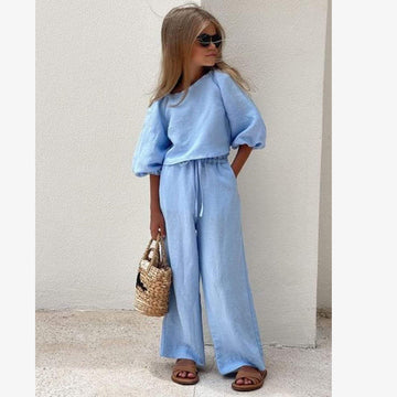 Komplet Bluzka Spodnie dziewczynka niebieski 335-27524 GKMOD -  - #tag1# - #tag2# - #tag3# - #tag4#