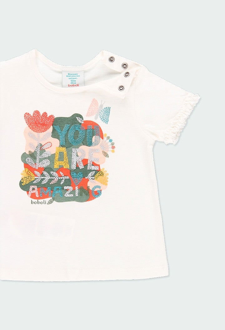 Koszulka dla dziewczynki Baby Boboli 234032-1111 kolor krem -  - #tag1# - #tag2# - #tag3# - #tag4#