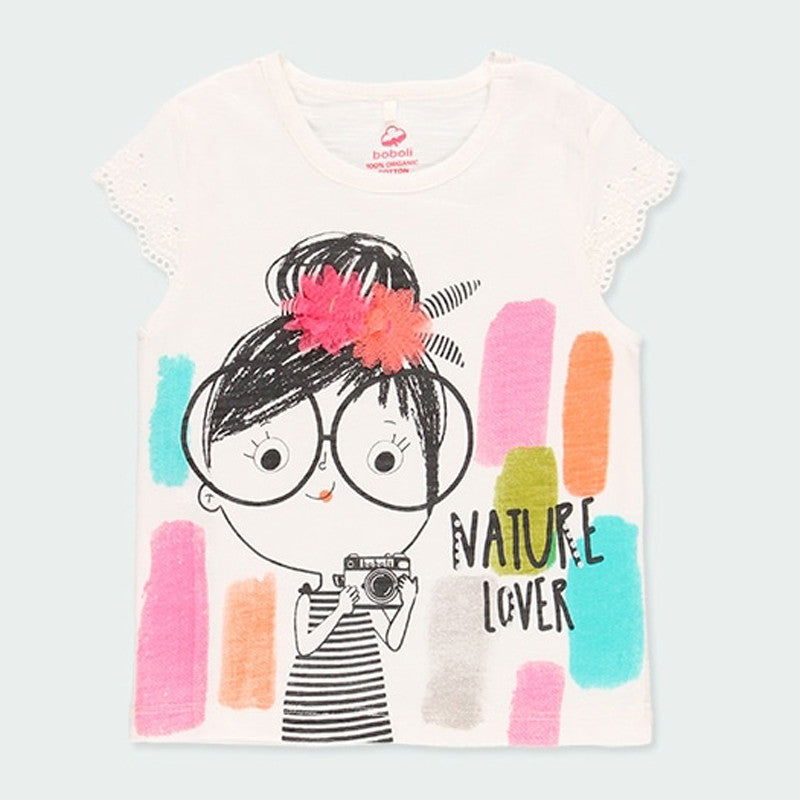 Koszulka dla dziewczynki Baby Boboli 244101-1111 kolor biały -  - #tag1# - #tag2# - #tag3# - #tag4#