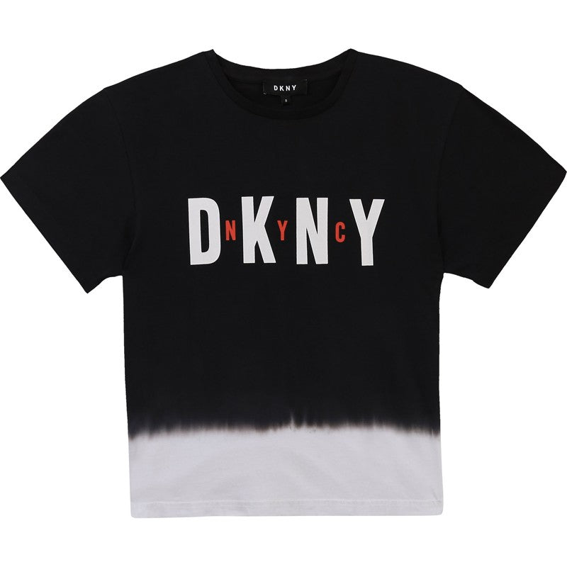 Koszulka z krótkim rękawem chłopięca DKNY D25D34-M41 kolor czarno-biały -  - #tag1# - #tag2# - #tag3# - #tag4#