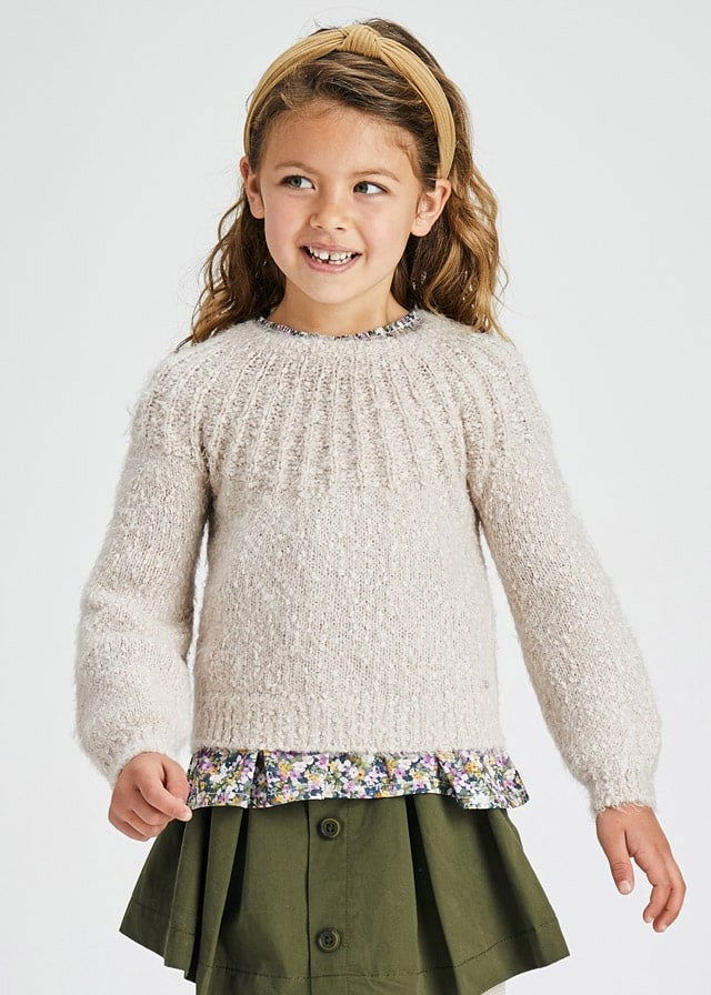 Mayoral 11-04372-031 Sweter dla dziewczynek 4372-31 beżowy -  - #tag1# - #tag2# - #tag3# - #tag4#