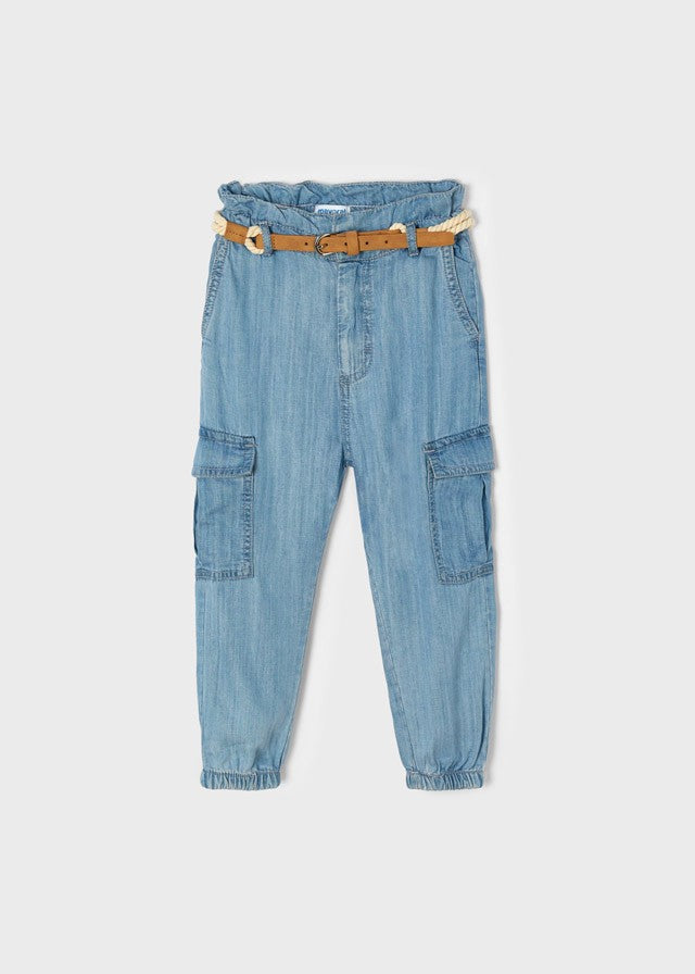 Mayoral 22-03590-016 Spodnie z paskiem dziewczynka 3590-16 jeans -  - #tag1# - #tag2# - #tag3# - #tag4#