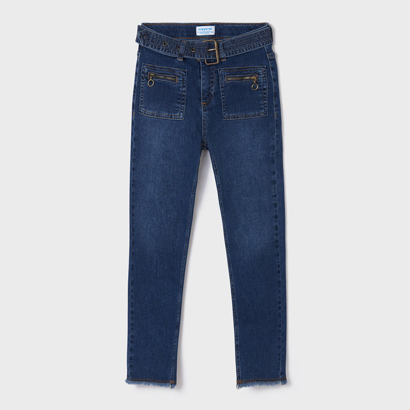 Mayoral 22-06571-038 Spodnie jeansowe cropped dziewczynka 6571-38 ciemny -  - #tag1# - #tag2# - #tag3# - #tag4#