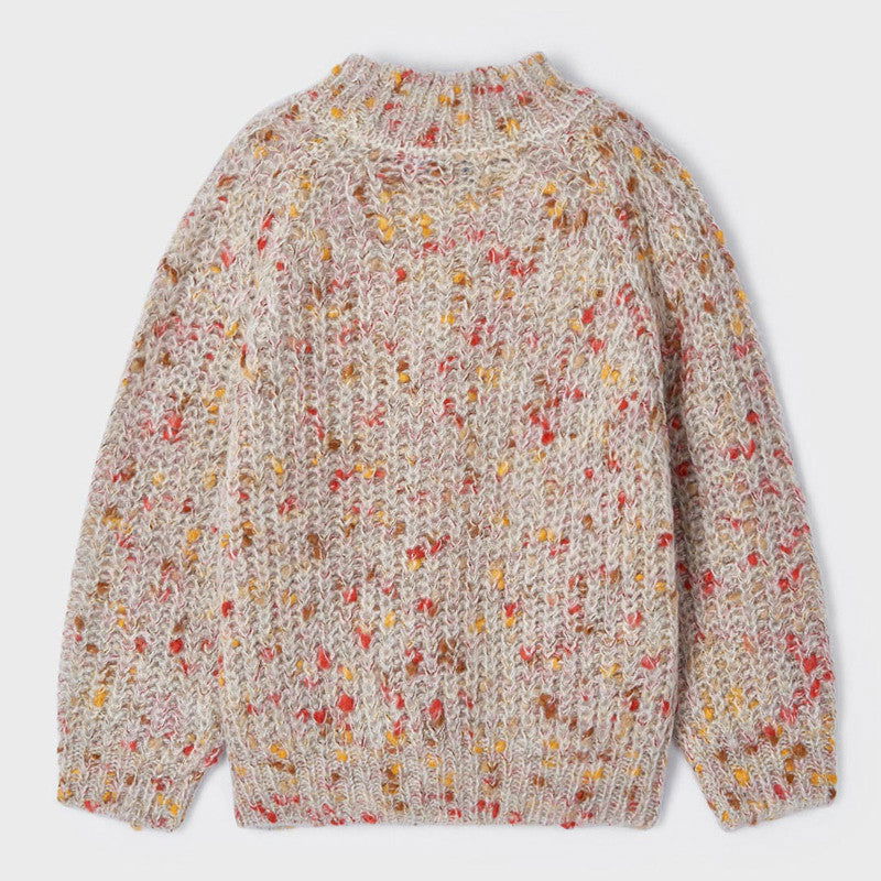 Mayoral 4307-89 Sweter dla dziewczynki kolor krem/pomarańcz -  - #tag1# - #tag2# - #tag3# - #tag4#