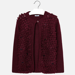 Mayoral 7328-27 Sweter dziewczęcy kolor bordo