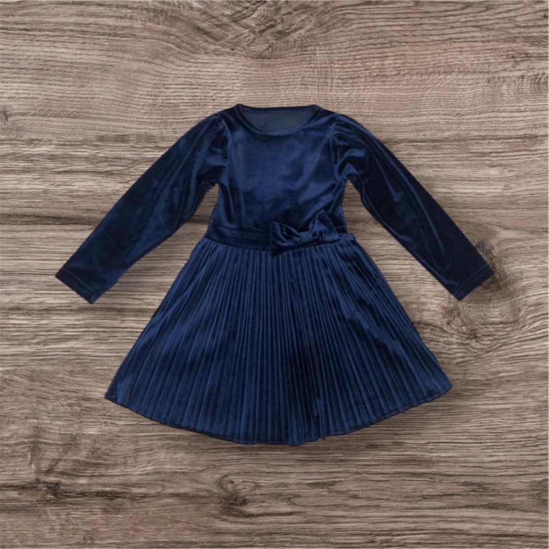 Girl's pleated dress navy blue Cuties 4539-251124-23